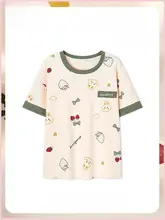 コットン製 夏用Tシャツ【短袖・ラウンドネック・カジュアル・ルームウェア】