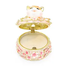 桜の柴犬デザインのジュエリーボックス【指輪やピアスの収納に最適・新婚祝いにも】