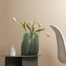 フラワーベース ガラス ヴィンテージ 上品 大口径 生け花 デザイナーズ テーブル インテリア雑貨 「AUFUNRA」