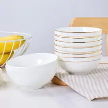 金縁磁器製 飯碗【純白色・家庭用・業務用】