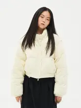 半高領の短丈ダウンジャケット【取り外し可能な袖・レディース・ブラック・冬用】