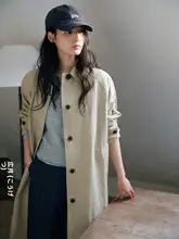 ロングトレンチコート【クラシックデザイン・小さめの折り返しカラー・シルエットを引き締める】