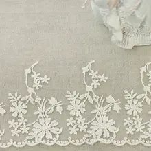 柔らかいコットン製の透明刺繍レーストリム【オーガンジー装飾用・衣装アクセサリー】