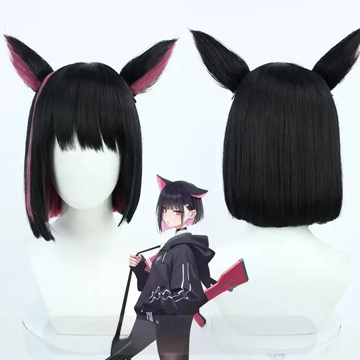 コスプレ用ウィッグ 杏山千纱風【耳付き・青色】