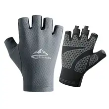 夏用 メンズ アウトドア UVカット サイクリンググローブ【半指・滑り止め・耐摩耗・釣り用】