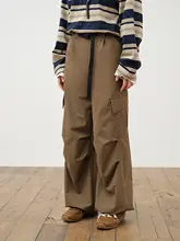 カーゴパンツ レディース アウトドア スポーツ プリーツデザイン ゆったり¥