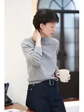 極上の柔らかさのウールニットトップス【リブ編み・ハイネック・体型カバー・秋用】