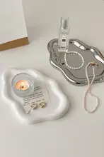 インス風アロマジュエリー展示トレイ【シンプルな陶器製・玄関用・鍵収納・装飾トレイ】