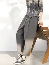 新叶集 100%コットンストライプデザインのウエストゴム中厚ストレートパンツ【三季用・フィット】