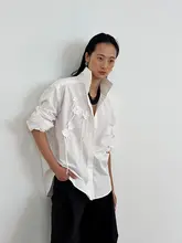 ROHEMEオリジナルデザイン 立体フラワー装飾 シャツ