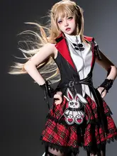 ロリータ ミニスカート レディース ゴシック スクール風 ロック風 デイリー ハロウィン 衣装
