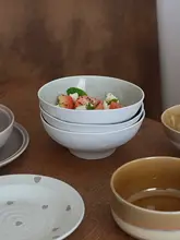 清新な和風酸奶ボウル【浅緑色・サラダボウル・果物ボウル・スープボウル・麺ボウル・丼ぶり・陶器製】