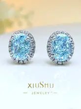 洗練されたデザインの海ブルーストーンピアス【925銀・ゴールドコーティング・高炭素ダイヤ仕様】