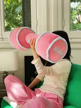 ぬいぐるみ 長型クッション バッグチャーム ダンベル ケトルベル もこもこ ユーモア ギフト プレゼント 「NotToday」