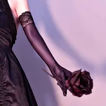 ゴシックパンク風レース手袋【セクシー薄手・花嫁用・腕アクセサリー】