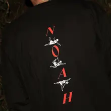 レトロデザイン 前後印刷の男女兼用長袖Tシャツ（ セットアップ対応）