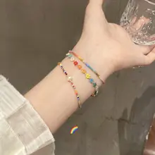 カラフルな編み込みブレスレット【夏用・個性的・インスタ映え】