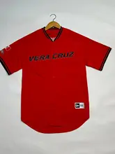 メンズ速乾スポーツ半袖【メキシコ野球・ボタン付き・立体シリコン刺繍ロゴ】