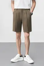 メンズ 夏用アイスシルクショートパンツ【アイロン不要・ストレートフィット・通気性・デザイン】
