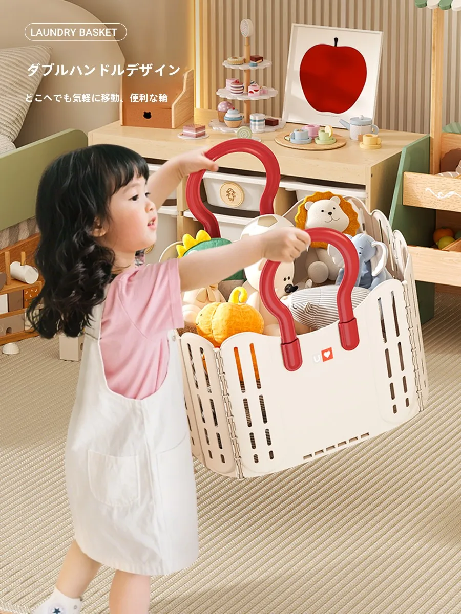 1歳児向け保育園用収納バスケット：大容量で整理しやすいぬいぐるみ収納の実用性
