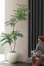 ブルーリーフ ハリソウ フロアプランツ リビング ソファ横 偽物植物 グリーンデコレーション