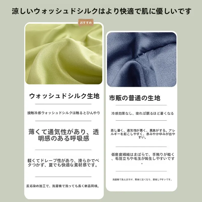 アイスシルク製ベッドカバー：夏期の涼しさと肌への優しさを実現