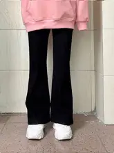 大きいサイズ レディース 美ルック フレアデニムパンツ【春用・ブラック・ストレッチ素材・スリムフィット】