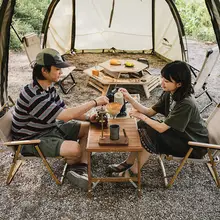 Naturehike アウトドア用折りたたみテーブル【高級木製・BBQ・ピクニック用・携帯便利】