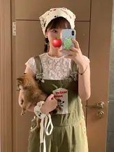 アメリカンヴィンテージ風 グリーンサロペットパンツ【独特のデザイン】