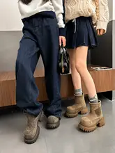 厚底女性用雪靴【冬用・加绒・保温・かわいいデザイン】