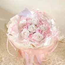 バラの造花ソープフラワーブーケ【バレエ風・誕生日プレゼント・友達用】