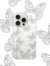スマホケース シリコン クリア 蝶々 シンプル ペア 個性的 iPhone対応 Android対応