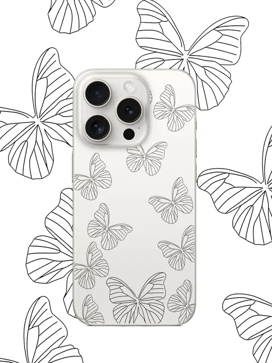 スマホケース シリコン クリア 蝶々 シンプル ペア 個性的 iPhone対応 Android対応