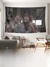 タペストリー ポスター バックドロップ 少女 イラスト ゲーム配信者 街並み 部屋 寝室 インテリア 背景