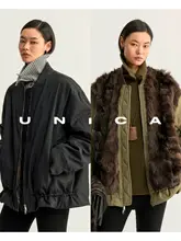 ダブルフェイスボンバージャケット【ロシア産ミンクファー・シワ感デザイン】