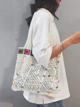 ファッション透かし編みニットバッグ【通勤用・トートバッグ・ショルダータイプ】（セットアップ対応）