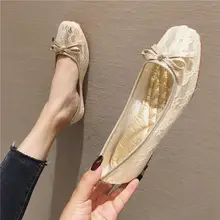 夏のファッションメッシュフラットシューズ【角型トゥ・通気性・浅口デザイン】