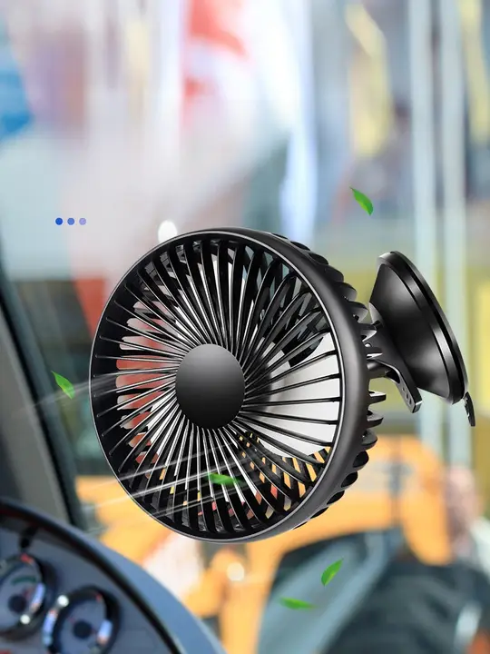 USB吸盤付き車載ファン【24V対応・重機・ダンプカー・フォークリフト用・12V電源】