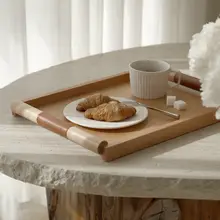 木製アロマトレイ【高級感ある朝食お菓子収納盤・インテリア装飾用】
