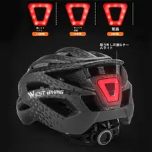 West Biking 自転車用ヘルメット インモールド成型 LEDライト付き MTB ロードバイク 安全