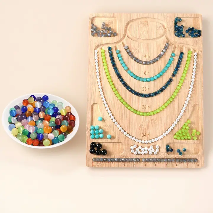 竹製DIYデザイントレー【ネックレス・ブレスレット用・収納・ディスプレイ】