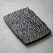 高級無垢材ヴィンテージ風茶盤【シンプルデザイン・干し泡茶台・炭化仕上げ】