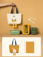 カワイイデザインのキャンバス手提げバッグ【シンプル・お弁当用・通勤用】