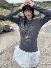 可愛いクマと美しいフラワーレター柄の三段レーススカートトップス【デザイン性抜群】
