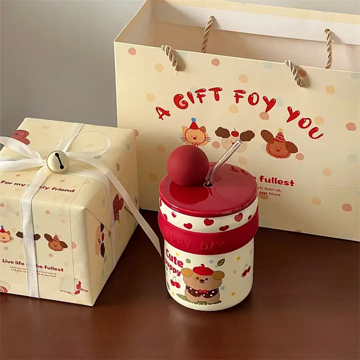かわいい丸型陶器マグカップ【手作り・萌えキャラクター・コーヒー用・ティータイム】