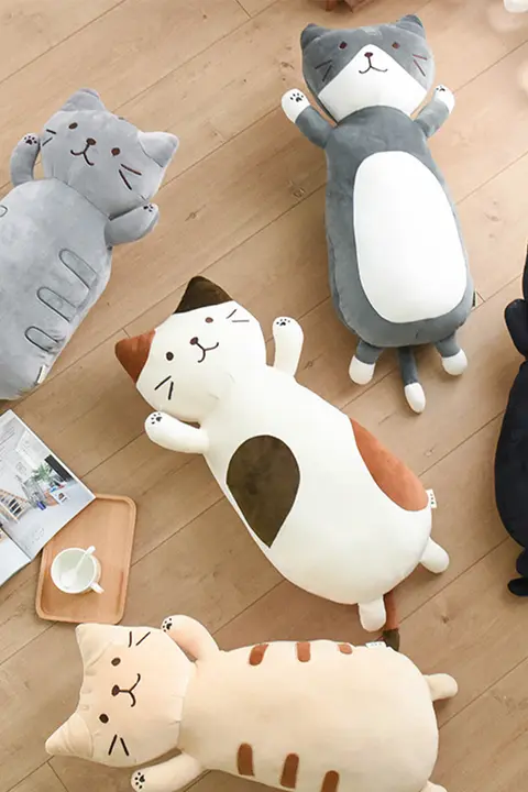 クッション 抱き枕 ぬいぐるみ キャラクター もこもこ リビング インテリア 癒やし 「Fuku Fuku Nyanko」