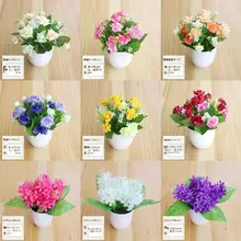 インテリア装飾用プラスチック製造花【布花・ミニ盆栽・リビング・ダイニング用】（セットアップ対応）