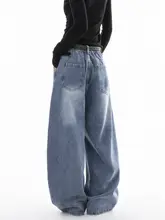 美しいデザインのストレートワイドデニムパンツ【レディース・フィット・カジュアル】