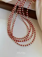 天然紅瑪瑙ネックレス【新中華風・重ね着けに最適・S925純銀】