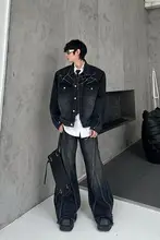 セットアップ 2点セット レディース パッド入りジャケット デニムパンツ ウォッシュ加工 デザイン性「MARTHENAUT」